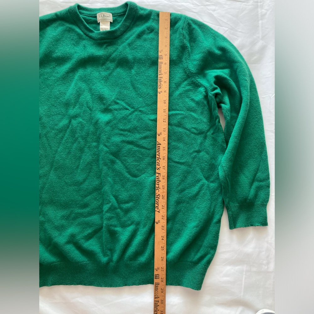 L.L.Bean Kelly Green 100% Lambswool Crewneck Men’s Sweater XXL Tall EUC Y2K Era - Picture 6 of 9